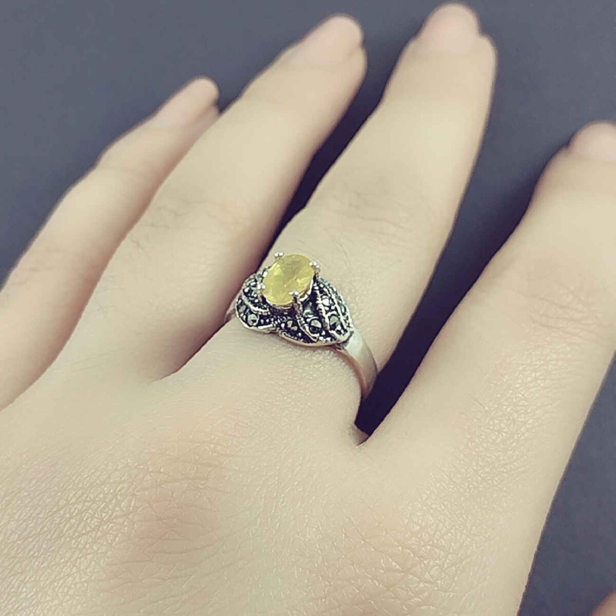 Price and Buy Yellow Citrine Silver Ring for Women - Image 3