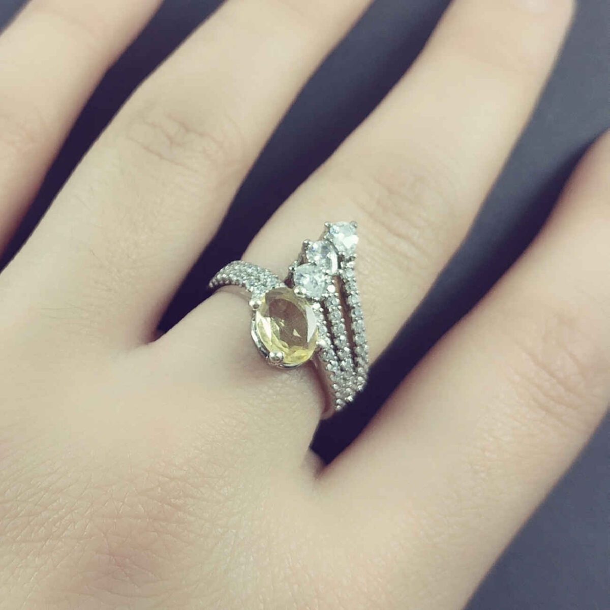 Price and Buy Yellow Citrine Silver Ring for Women - Image 6