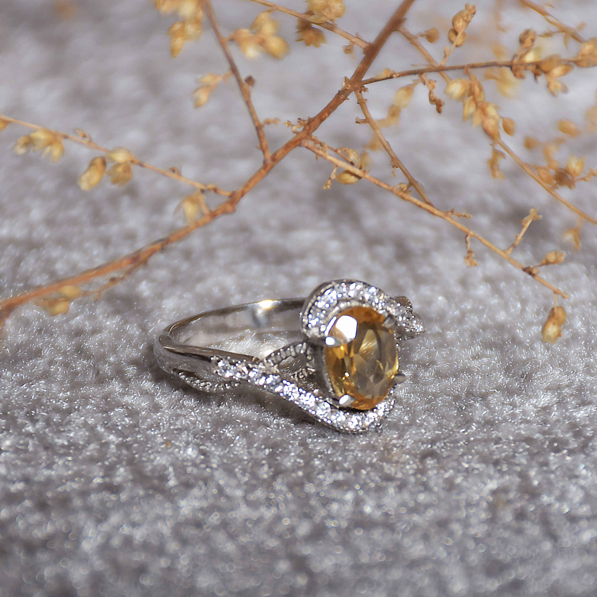 Price and Buy Yellow Citrine Silver Ring for Women - Image 6