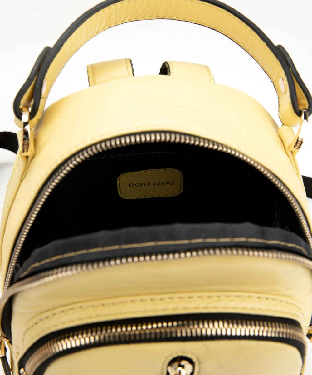 Price and Buy Yellow Leather Women’s Backpack – Model Maral - Image 3