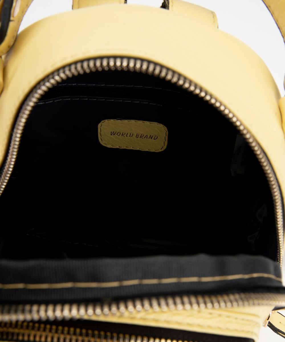 Price and Buy Yellow Leather Women’s Backpack – Model Maral - Image 4