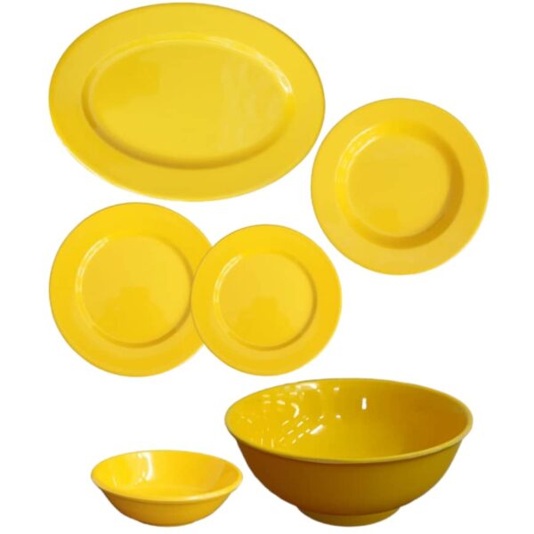 Price and Buy Yellow Melamine Dinnerware Set for 6 Break Resistant_68fef3b6820f0.jpeg Price and Buy Yellow Melamine Dinnerware Set for 6 Break Resistant