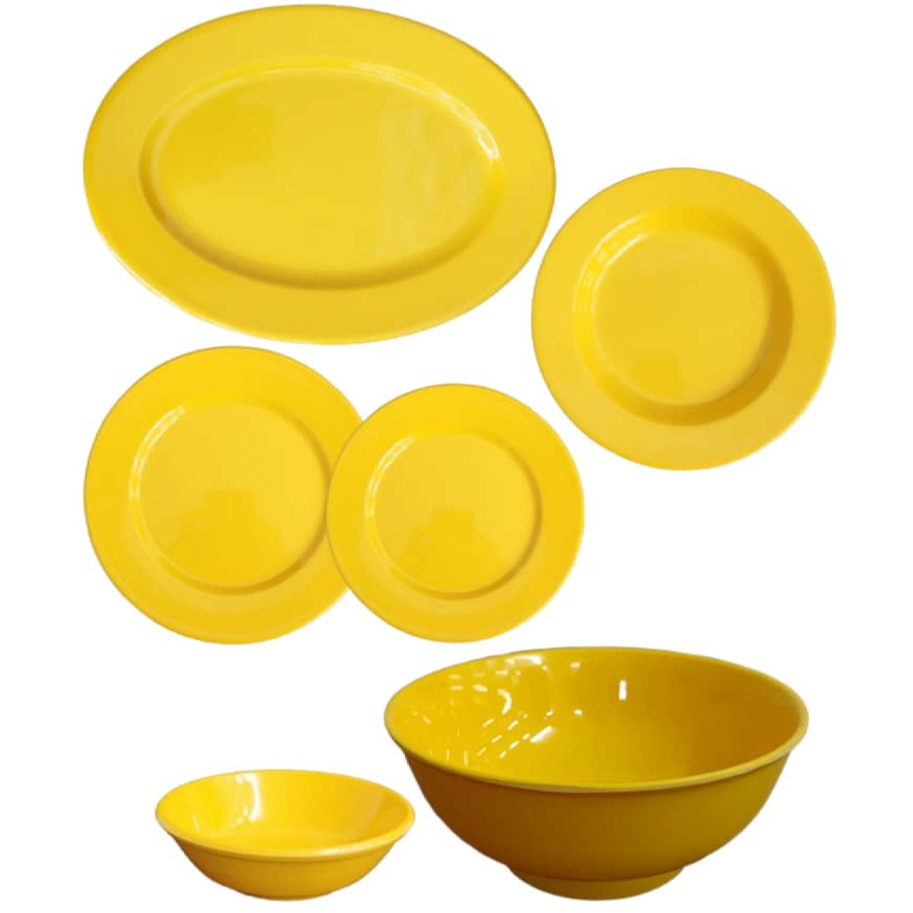 Price and Buy Yellow Melamine Dinnerware Set for 6 Break Resistant