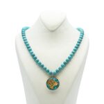 Price and Buy Zodiac Resin Turquoise Inlay Necklace with Gold Leaf – Aquarius Design, Made for Aries