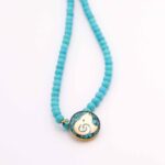 Price and Buy Zodiac Resin Turquoise Inlay Necklace with Gold Leaf – Aquarius Design, Made for Aries - Image 3