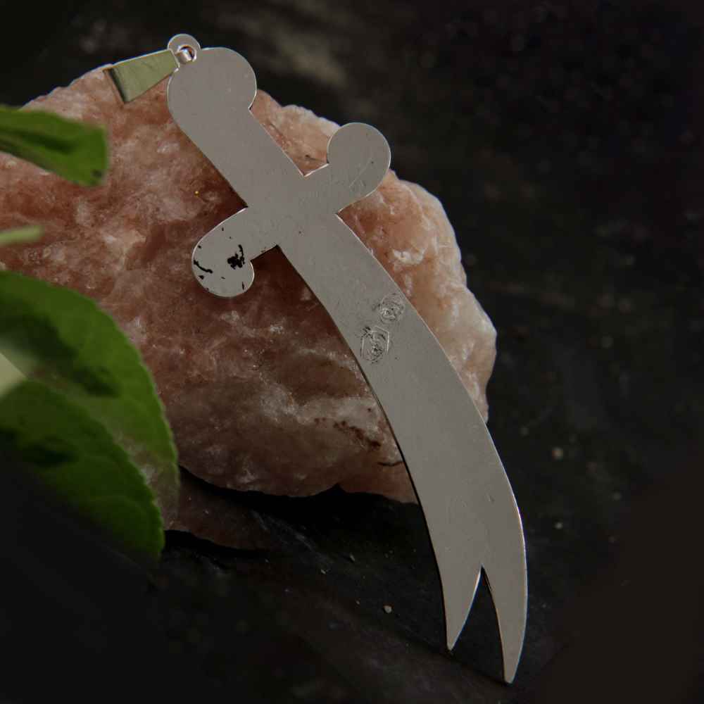 Price and Buy Zulfiqar Sword Necklace – Islamic Silver Sword Pendant of Imam Ali - Image 4