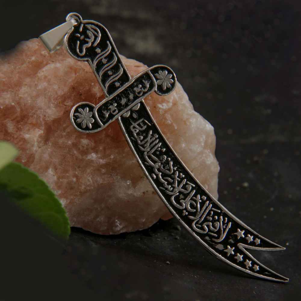 Price and Buy Zulfiqar Sword Necklace – Islamic Silver Sword Pendant of Imam Ali - Image 5