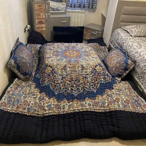 s14MhNFUPRtdpMqDqln6dhWnNQnshcVzXNGdS0GKt0E6zXjHB7.jpg_800X800X70 Price and Buy Handmade High-Quality Korsi Quilt 4x4 Meter – Ordibehesht Design | Persian Hand-Stitched Comforter