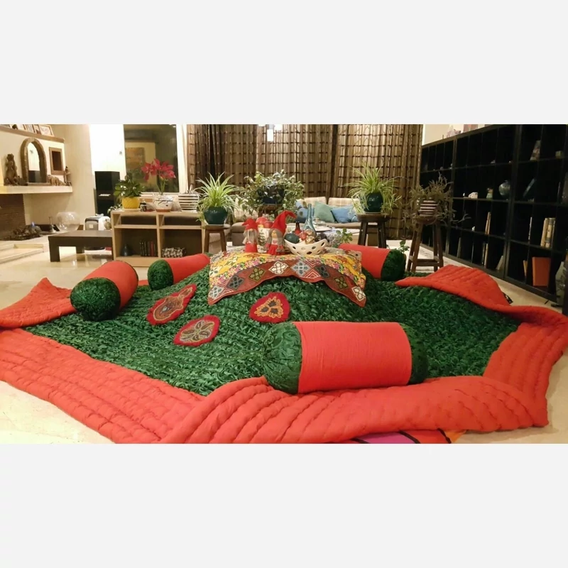 Price and Buy Handmade Velvet Korsi Quilt 4x4 | Traditional Persian Hand-Stitched Comforter - Image 21