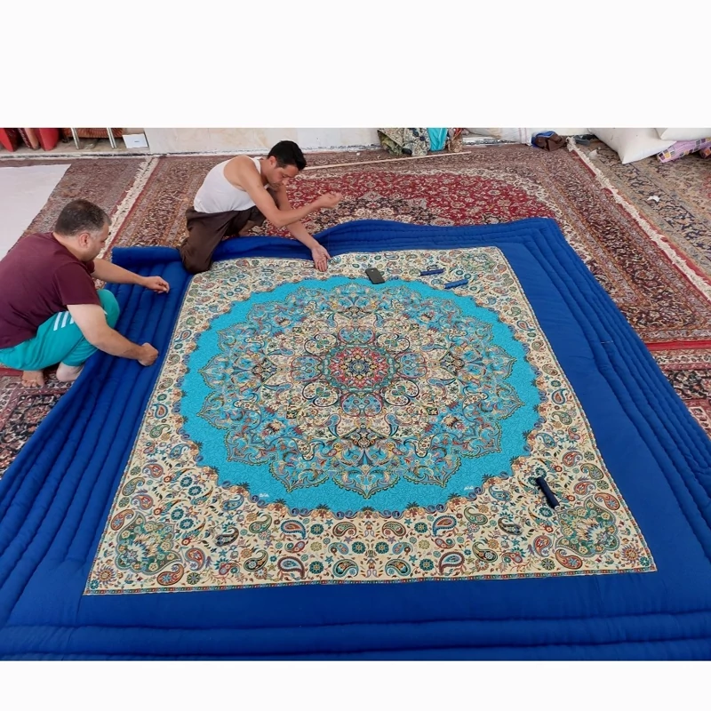 Price and Buy Handmade Termeh Korsi Quilt | Persian Hand-Stitched Comforter in 3x3, 3.5x3.5 & 4x4 Sizes - Image 21