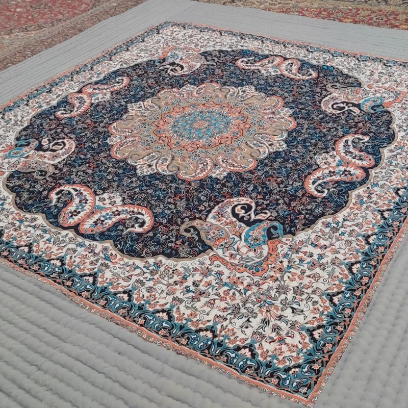 Price and Buy Handmade High-Quality Korsi Quilt 4x4 Meter – Toranj Design | Persian Hand-Stitched Comforter - Image 19
