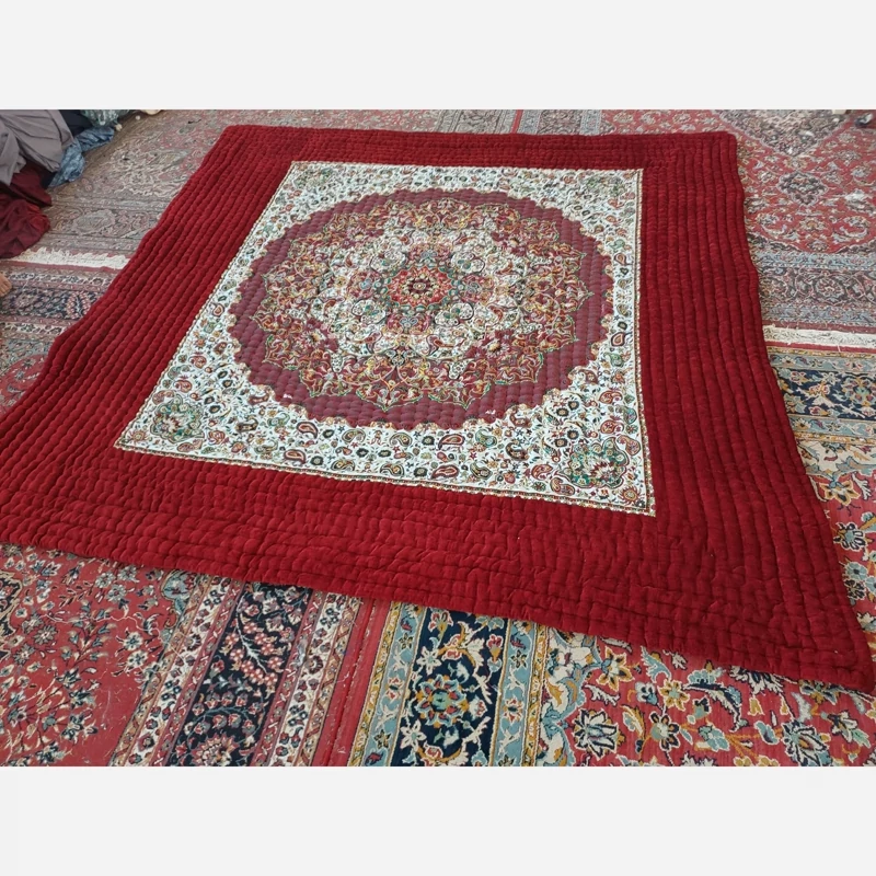 Price and Buy Handmade Korsi Quilt 3x3 Meter | Persian Hand-Stitched Velvet Comforter - Image 9